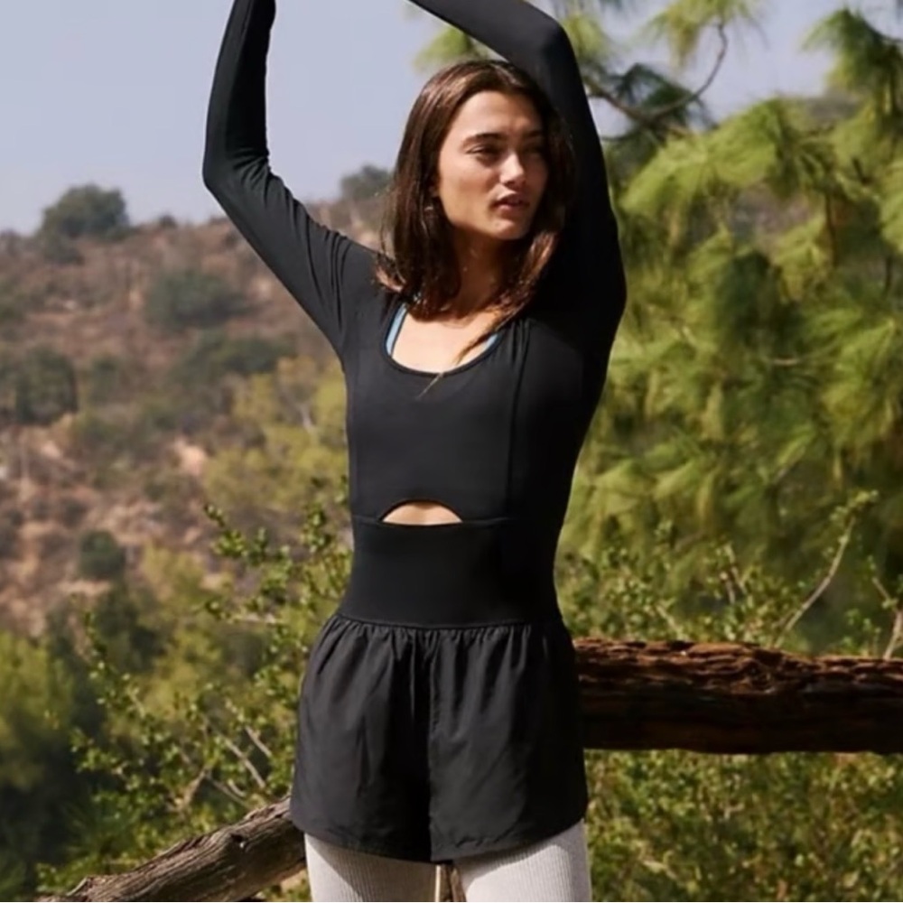 FP Movement by Free People Black Long Sleeve righteous runsie